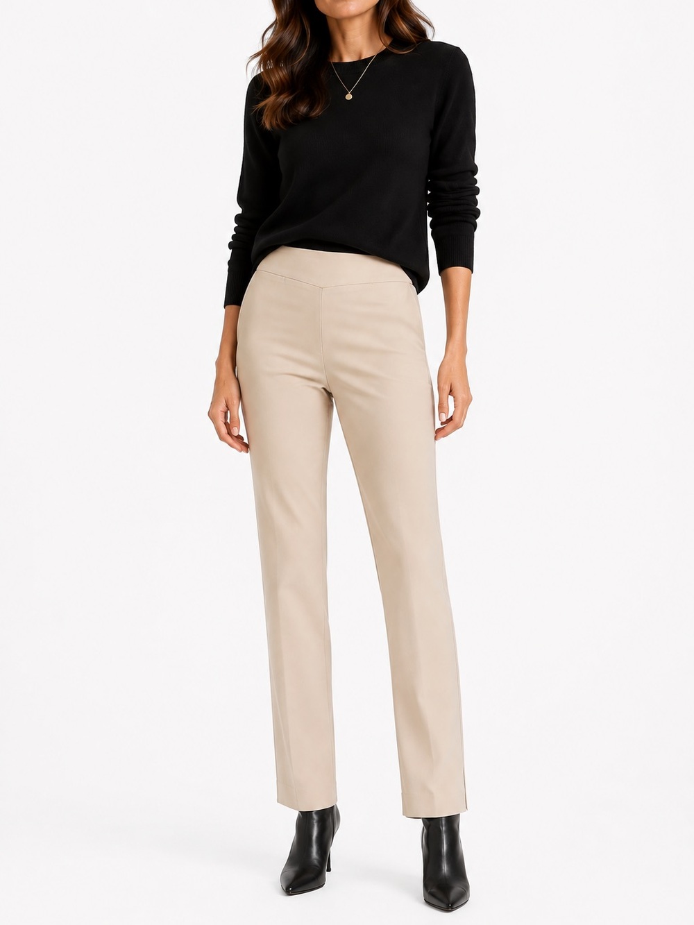 Charter Club 16W Beige Pull-On Classic Fit Stretch Straight Leg Pants
